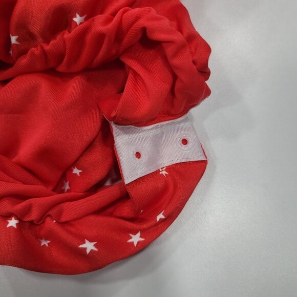 Zara Red Star Printed Satin Effect Bodysuit Sz XL - Picture 7 of 12